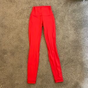 Lululemon bright red align leggings